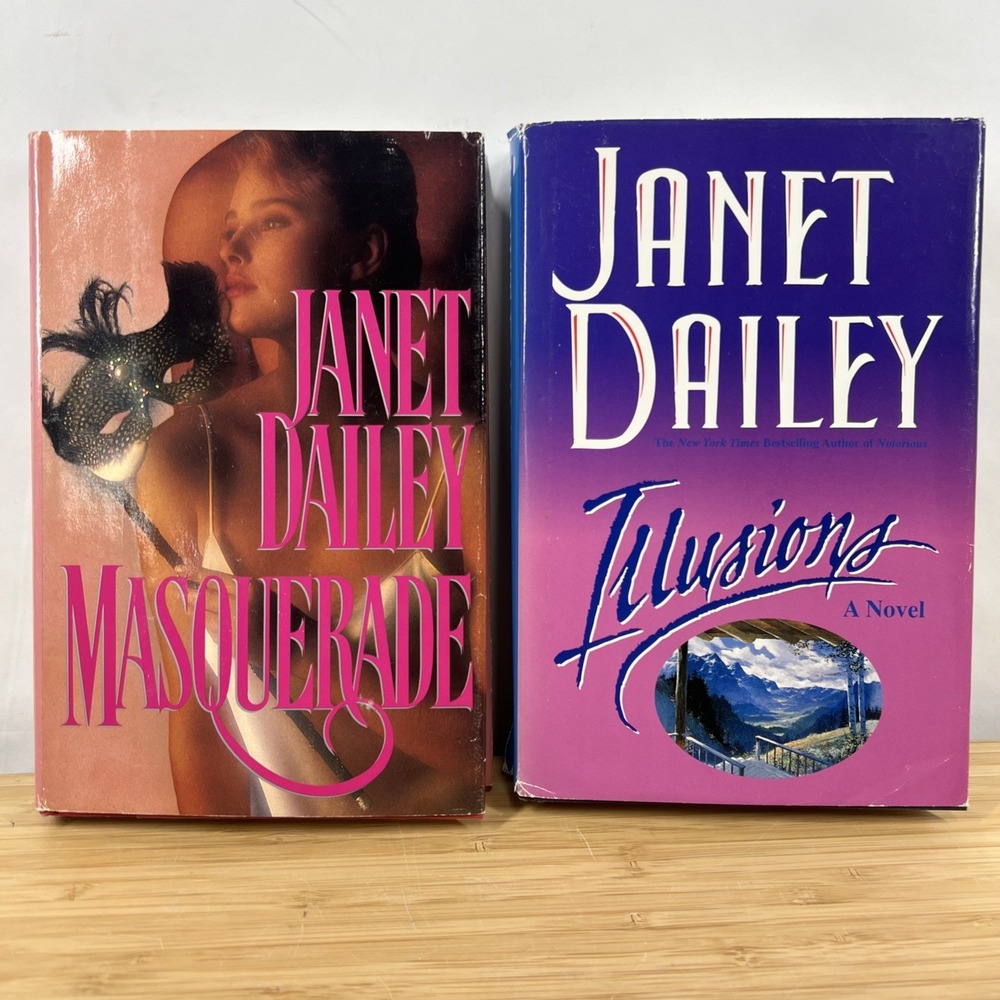 Janet Dailey Hardcover‎ Book Lot 2 Masquerade Illusions Romance Fiction Novels